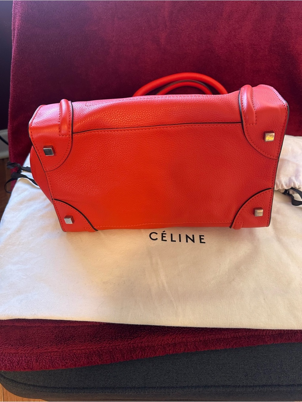 Celine Orange Leather Mini Carryall - Picture 3 of 9